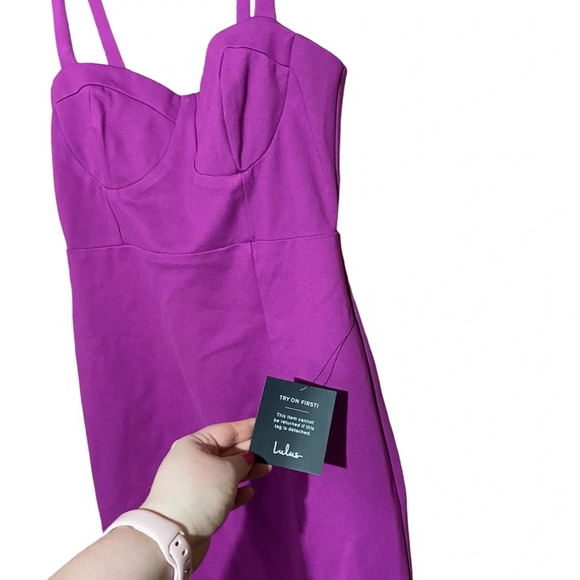 NWT Lulus Soiree Style Purple Sleeveless Bustier Bodycon Midi Dress Size‎ Medium - Picture 9 of 10